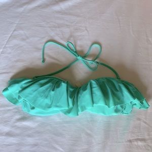 Last chance!! Victoria’s Secret Aqua Ruffle Halter Bikini Top